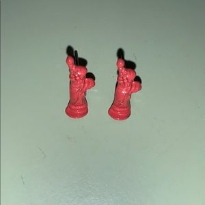 Red/ orange Statue of Liberty stud earrings